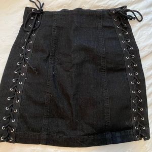 Carmar black denim skirt